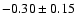 $-0.30\pm0.15$