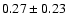 $0.27\pm0.23$