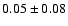 $0.05\pm0.08$