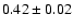 $0.42\pm0.02$