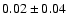 $0.02\pm0.04$
