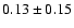 $0.13\pm0.15$