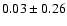$0.03\pm0.26$