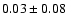 $0.03\pm0.08$