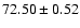 $72.50\pm0.52$