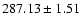 $287.13\pm1.51$
