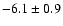 $-6.1\pm0.9$