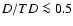 $D/TD \la 0.5$