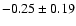 $-0.25\pm0.19$
