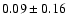 $0.09\pm0.16$