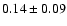 $0.14\pm0.09$
