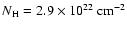 $N_{\rm H} = 2.9 \times 10^{22}~\rm cm^{-2}$
