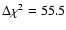 $\Delta \chi^2 = 55.5$
