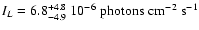$I_L = 6.8^{+4.8}_{-4.9} \; 10^{-6} \rm\;photons \; cm^{-2} \; s^{-1} $