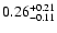 $\rm0.26_{-0.11}^{+0.21}$