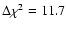 $\Delta \chi^2 = 11.7$
