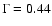 $\Gamma=0.44$