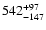 $\rm 542^{+97}_{-147}$