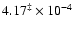 $4.17^{\ddagger}\times10^{-4}$