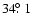 $34\hbox{$.\!\!^\circ$ }1$