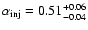 $\alpha_{\rm inj}=0.51^{+0.06}_{-0.04}$