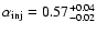 $\alpha_{\rm inj}=0.57^{+0.04}_{-0.02}$