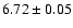$ 6.72\pm0.05$