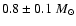$0.8\pm0.1~M_\odot$