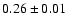 $0.26\pm0.01$