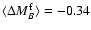 $\langle \Delta M_B^{\rm f}\rangle =
-0.34$