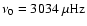 $\nu_0 = 3034~\rm\mu Hz$