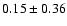 $0.15\pm0.36$