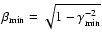$\beta_{\min} = \sqrt{1-\gamma_{\min}^{-2}}$