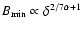 $B_{\rm min}\propto
\delta^{2/7\alpha+1}$