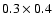 $0.3\times0.4$