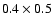 $0.4\times0.5$