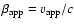 $\beta_{\rm app}=v_{\rm app}/c$