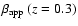 $\beta_{\rm app}\ (z=0.3)$