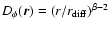 $D_\phi (\vec{r}) = \left( r/r_{\rm diff} \right)^{\beta-2}$
