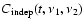 $C_{\rm indep}(t,\nu_1,\nu_2)$