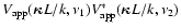 $V_{\rm app}(\hbox{\myfont \symbol{20} }L/k,\nu_1) V_{\rm app}^*(\hbox{\myfont \symbol{20} }L/k, \nu_2)$