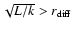 $\sqrt{L/k}> r_{\rm diff}$