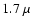 $1.7~\mu$