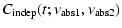 $\displaystyle C_{\rm indep}(t;\nu_{\rm abs1},\nu_{\rm abs2})$