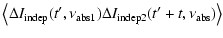 $\displaystyle \left\langle \Delta I_{\rm indep}(t', \nu_{\rm abs1}) \Delta I_{\rm indep2}(t'+t,\nu_{\rm abs}) \right\rangle$