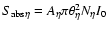 ${S_{\rm abs}}_{\eta}=A_{\eta} \pi \theta_{\eta}^2 N_{\eta} I_0$