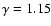 $\gamma=1.15$