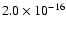 $2.0 \times 10^{-16}$