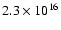 $2.3 \times 10^{16}$