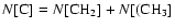 $N[{\rm C}] = N[{\rm CH}_2] + N[({\rm CH}_3]$